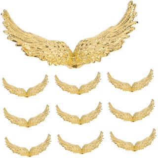 ABOOFAN 12 Stück Golddekor Weihnachtsdekorationen Gold Haarspangen Engelsflügel Engelsflügel DIY Engelsflügel Charms Haarnadel Kleine Flügel Basteln Kunststoff Engelsflügel Miniatur