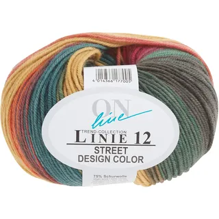 ONline Garne ONline Linie 12 Street Design Color 115 - Dunkelgrün/Bordeaux/Ocker