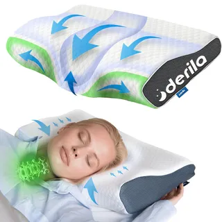 Derila Memory Foam Nackenkissen Kopfkissen, Seitenschläferkissen, King Size | 60 x 35 x 11 cm, atmungsaktiver Bezug, maschinenwaschbar, 1er Pack