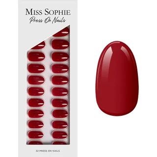 Miss Sophie Press On Nails Paris Je T'aime Short Round