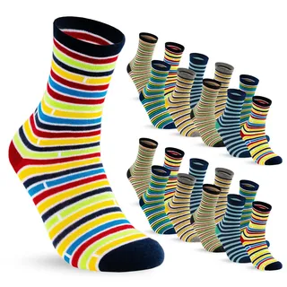 sockenkauf24 Socken 10 Paar Kinder Socken Jungen & Mädchen Baumwolle Kindersocken (23-26) - 54339 gelb 23-26