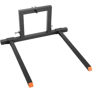 Vevor Palettengabel 680 k, 3-Punkt-Gabelträger zum Anklemmen, 1280mm Gesamtlänge, Gabelzinken mit 735-1170 mmeinstellbarer Gabelbreite, Schnellkupplungsaufsätze für Traktoren der Kategorie 1