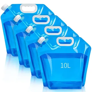 ElevaPulse 4 Stück Wasserkanister Faltbar, Wasserkanister 10L, Faltbarer Wasserkanister, Wasserkanister Camping, Wasserbehälter, für Outdoor Festival Camping Zubehör
