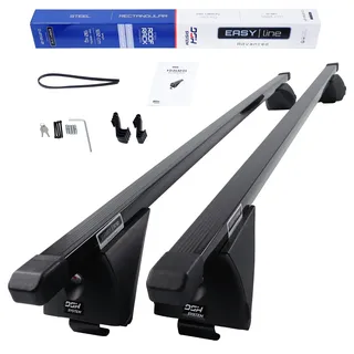 DGH System Dachträger Autogepäckträger RELINGTRÄGER kompatibel mit Seat Leon ST IV Kombi ab 2020 max 90 kg 120 cm Stahl
