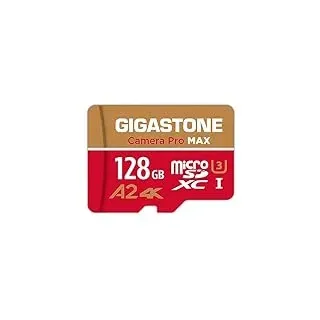 [5 Jahre kostenlose Datenrettung] GIGASTONE 128GB Micro SD-Karte, Kamera Pro MAX, bis zu 120/80 MB/s, MicroSDXC-Speicherkarte für DJI, Gopro, Insta360, Dashcam, 4K Video, UHS-I A2 V30