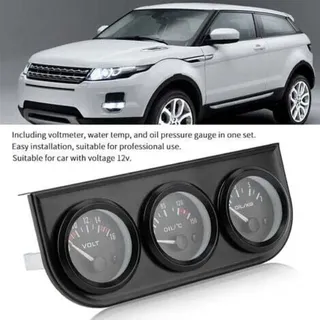 SJLERST Vdo Zusatzinstrumente 52Mm-Triple Gauge Kit Öldruck Voltmeter Messgerät Zusatz 3 In 1 Auto Meter Auto Gauge Voltmeter Wassertemperatur Öl
