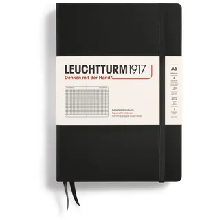 Leuchtturm Notizbuch A5 kariert Schwarz