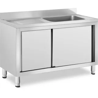 Royal Catering Spülenschrank 1 Becken - - Edelstahl - 500 x 400 x 260 mm