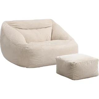 Home Deluxe Sitzsack mit Hocker COZY – Beige