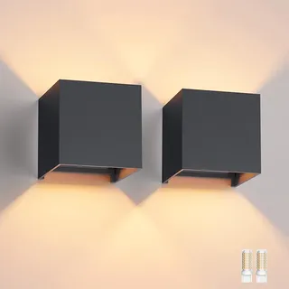 Klighten 2 Stücke LED Wandleuchte Mit Austauschbarer G9 LED Lampe Warmweiß 3000K
