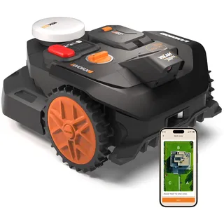 Worx Vision Cloud WR304E, 2WD Mähroboter ohne Begrenzungskabel, 400 m2 | Einfache Installation, KI-Hinderniserkennung, VSLAM + RTK Cloud Navigation, Auto-Mapping, Keine RTK-Antenne erforderlich