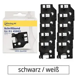 G&G kompatibel für Dymo 45803, Schriftband D1, 19mm, Länge 7m, schwarz, auf weiß,