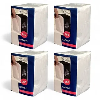 WESTCRAFT 1000 Zellstoff Servietten weiß 1/8 Falz, Tissueservietten 12 x 8,5 cm, für Bistro | Imbiss | Food Gastro | Tissue Gastronomie - kompatibel mit Cabanaz Spender (4 x 250 pieces)