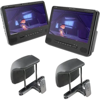 Caliber 2 Tragbare DVD-Player - USB -Anschluss. MPD298-9 -Zoll -Bildschirm - Inklusive Kopfstützenhalter - Aux 3.5 Jack Plug - Schwarz - 227 x 171 x 38 mm