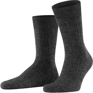 Falke Herren Socken Teppich im Schuh So Wolle einfarbig 1 Paar, Grau Anthracite Melange 3080, 43-44