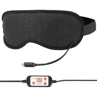 THERMRUP Beheizbare Augenmaske mit genauer Temperatureinstellung 40 bis 50°C, Wohltuende Ferninfrarot Therapie mit Feuchtwärme