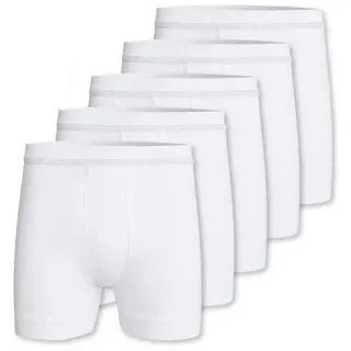 conta Retro Boxer 5er Pack Doppelripp (Spar-Set, 5-St) Unterhose kurz - Baumwolle - mit Eingriff - Formstabil, Pflegeleicht weiß 5