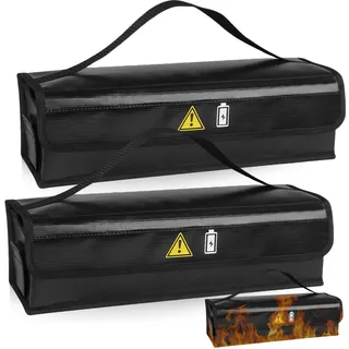 GBKDQQ 2 Stück Ebike Akku Tasche Feuerfest, Wasserdicht Ebike Akku Schutzhülle, Explosionssicher Lipo Safe Bag für Lagerung, Transport, Aufladung (41X14X13 cm)