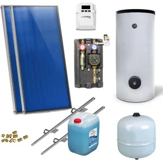 Sunex Solaranlage Warmwasser Solarpaket 2 Kollektoren Speicher Flachkollektor