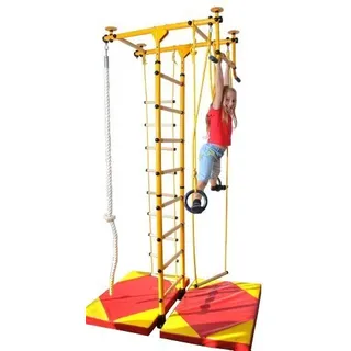 NiroSport Sprossenwand Kinderzimmer M1 Gelb Kletterwand Indoor Klettergerüst Turnwand