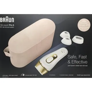 Braun Silk-expert Pro PL5347, Gold, Weiß, Lichtimpulstechnologie (IPL), Achsel, Hinterer Oberschenkel, Bikini, Brust, Vorderer Oberschenkel, AC, Box - Gold/Weiß