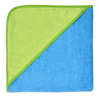 Wörner Südfrottier Kapuzenbadetuch unbestickt Uni quadratisch Frottee 80cm 100cm 140cm (80x80 cm, Ozean/Limone)