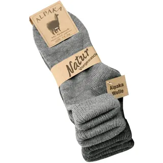 KB Alpaka Socken Damen mit Umschlag dünn gestrickt Wintersocken Damen Wollsocken Damen Alpaka-Socken flauschige Socken 35-38 39-42 (35-38, Grau) - 35-38