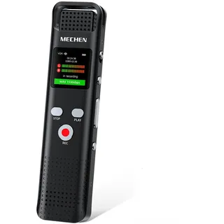 MECHEN 64GB Diktiergerät Digital, 1536kbps Aufnahmegerät mit MP3-Player, HD-Klangqualität, Rauschunterdrückung Voice Recorder mit Sprachsteuerung Aufnahmefunktion für Vortrag Treffen