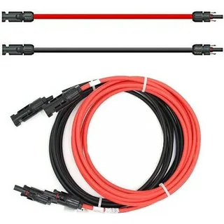 Solarkabel 6mm2 Verlängerung Solarmodul rot/schwarz Länge: 2 x 8m - Rot/Schwarz