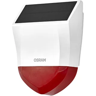 OSRAM SMART+ Outdoot Alarm Sirene, Weiß, WiFi (2,4 GHz), IP65, Solarzelle, 95 dB, USB Type-C, 7 Monate Batterie-Backup, kompatibel mit Amazon Alexa, Google Home, 1,5 W