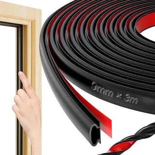 Türdichtung Selbstklebend Dichtungsband Tür Gummidichtung Türdichtungen Haustür Türrahmen Dichtung für Türen Fenster 3M Schwarz