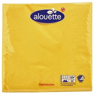 Alouette Servietten gelb 3-lagig 33,0 x 33,0 cm, 30 St.
