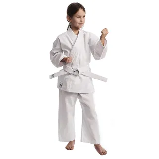 ippongear Club 2 Karate Gi Set Einsteiger Karateanzug Kinder Anzug inkl weißem Gürtel (Größe 150, Schnürbund, 220gr/m2 (8 oz) Stoffdichte) weiß
