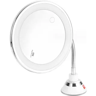 yuyte Kosmetikspiegel LED Beleuchtet 10X Vergrößerung,Schminkspiegel Rasierspiegel mit Blendfreier Beleuchtu... - Weiß