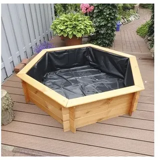 Hochteich promadino Miniteich 6eck-Hochteich, honigbraun mit Teichfolie 170 x 14