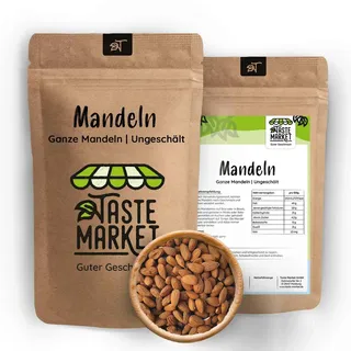 2 kg Mandeln ganz | ungeschält | naturbelassen | nussiges Mandelaroma