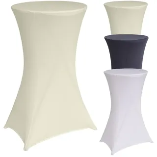 Baumarktplus Stehtischhusse Tischdecke Husse Bistrotisch Partytisch Stretch 60 cm Beige