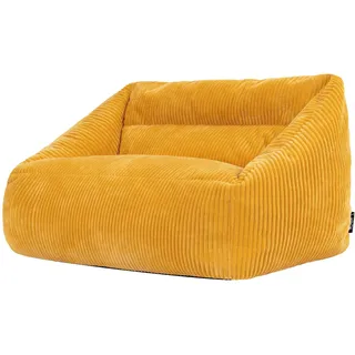I.C.O.N. Icon Natalia Sitzsack Kinder Sofa, Gelb, Flauschiger Cord Stoff, Sitzsack Cord mit Füllung, Bequemer Kinder Sessel, Kuschelsessel, Lese Sessel, Schlafzimmer, Kinderzimmer, Jugendzimmer