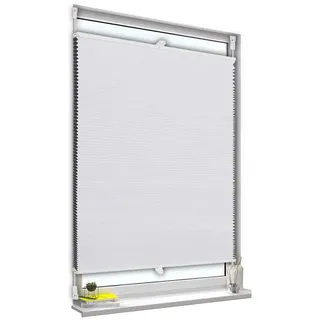 Woltu Wabenplissee ohne Bohren Verdunklung Thermo Doppelplissee Klemmfix Zweifarbig, Plissee Faltrollo Sonnen-, Sicht- und Schallschutz, Jalousie