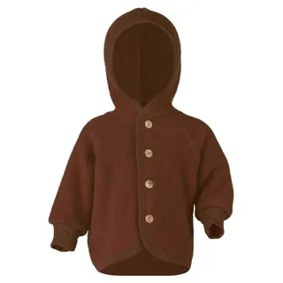 Engel - Wollfleece-Kapuzenjacke HOLZKNÖPFE in zimt melange Gr.62/68