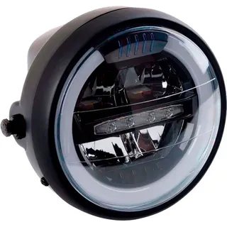 PUIG 1944N LED-Scheinwerfer Lumen für Motorräder im Neoretro-Stil mit moderner Lichttechnologie, Schwarz