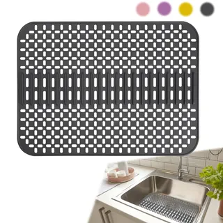 SpüLbeckeneinlage, Silikon SpüLbeckenmatte Silikon 43 x 32 cm, Spülbeckenschutz, hitzebeständig und rutschfest Küchen Abtropfuntersetzer Schutzeinlage