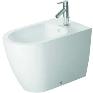 Duravit Me by Starck Stand-Bidet 22891032001 37 x 60 cm, mit Hahnloch, mit Überlauf, mit Hahnlochbank, weiß seidenmatt, WonderGliss