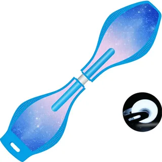 ERNAN Waveboard- Compact Lightweight Caster Board Kids/Teens. Waveboard Kinder Street Surfen Caster Torsion Skateboard Double Decks Casterboards Mit LED Leuchtrollen (Nebula Blue)