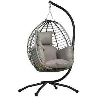Outsunny Hängesessel oval Grau 1-Sitzer mit Gestell