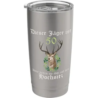 50 Jahre Jäger helfen auf Hochsitz Ansitz 50 Geburtstag Doppelwandiger Edelstahl-Thermobecher