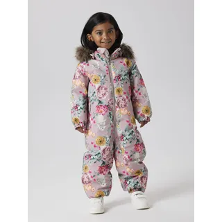 NAME IT "NMFSNOW10 SUIT AOP FO NOOS", 86 N-Gr, woodrose aop:flower rabbit, Fleece, Obermaterial: 100% Polyester, bedruckt, regular fit, Overalls Overall