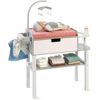 Musterkind Puppenwickeltisch Viola grau/weiß 30x90x71 cm