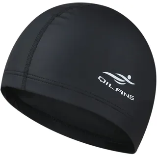 1Pc Schwarz Badekappe,Badekappen für Schwimmer Komfort und rutschfest,Bademütze für Kurze und Lange Haare,Schwimmkappen für Herren Damen Erwachsene,Schwimmen and Baden,Badekappen für Schwimmer