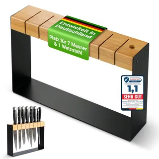 farisign woody living Messerblock unbestückt 7-tlg. Schwarz
